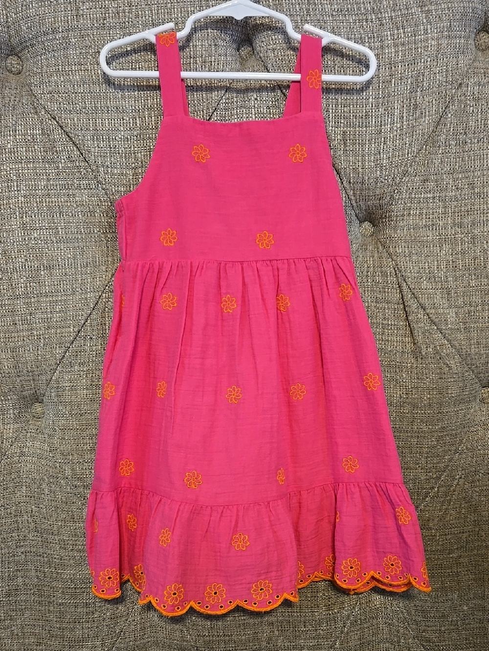 5t Girls' Pink Embroidered Sundress